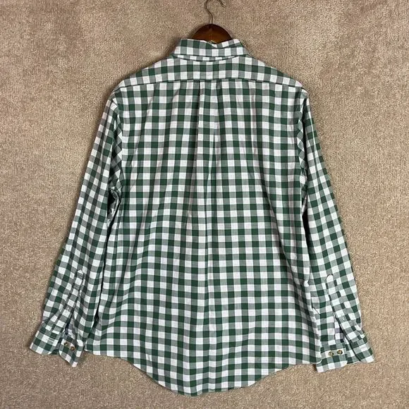 Brooks Brothers Button Down Shirt Mens Large L White/Green Check Non Iron Supima - Picture 7 of 8